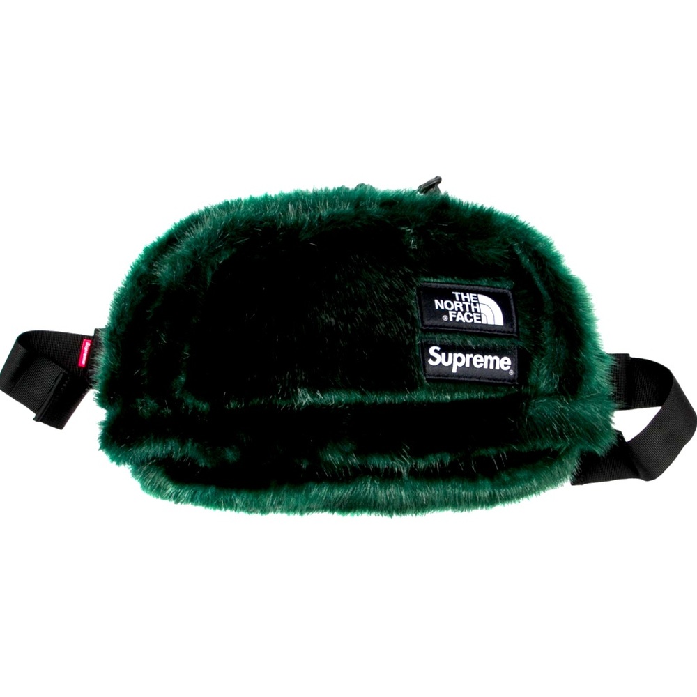 Supreme x The North Face Green Fur Waist Bag